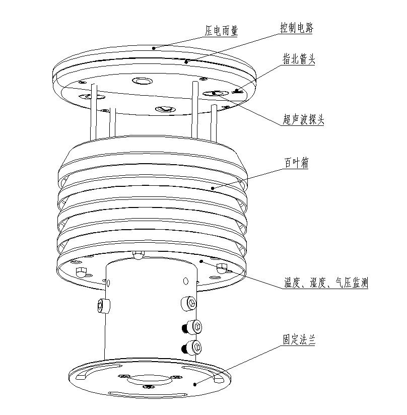 金屬款六要素氣象傳感器產(chǎn)品結(jié)構(gòu)圖